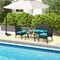 4 Pieces Outdoor Rattan Conversation Set with Tempered Glass Coffee Table